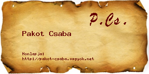 Pakot Csaba névjegykártya